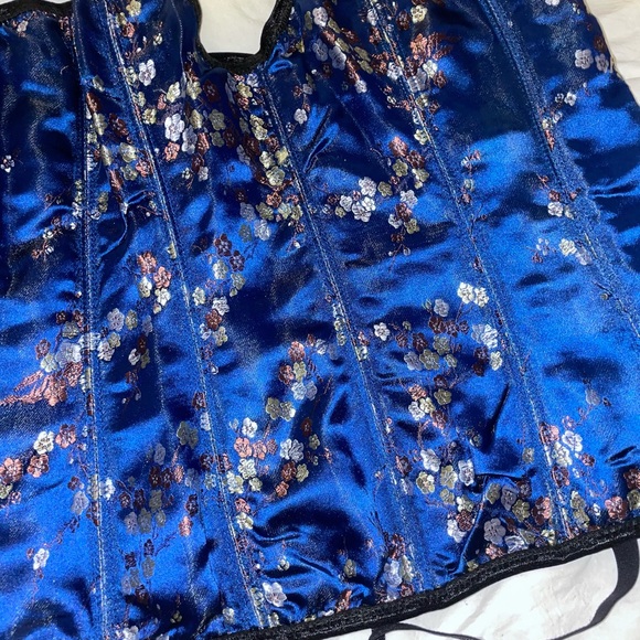 Blue Floral Corset - Picture 4 of 4